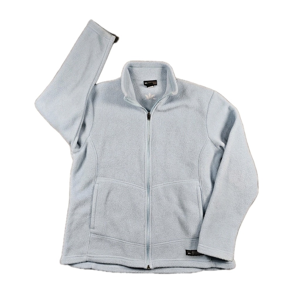 REI Womens Full Zip Fleece Jacket Light Blue Soft Outdoor‎ Hiking